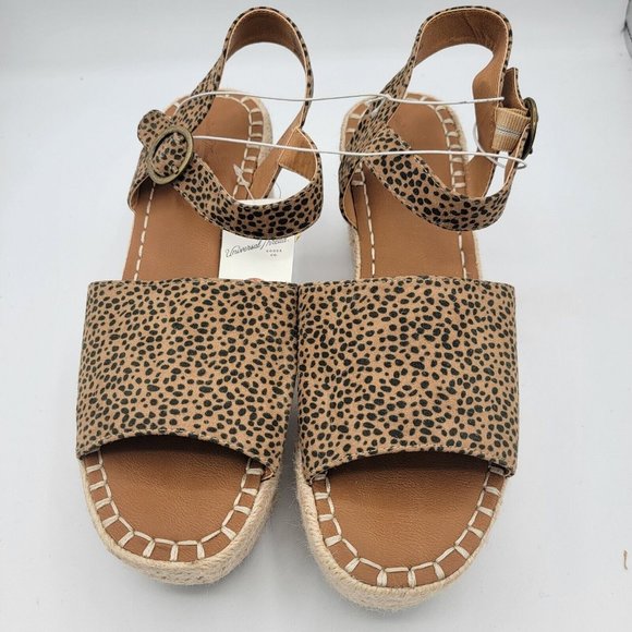 Universal Thread Shoes - Size 10 Universal Thread Morgan Leopard Print Espadrille Wedge Woven  Heel